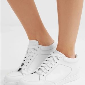 Jimmy Choo Miami Leather Sneaker in White